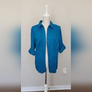 CJ Banks Blue Button Up